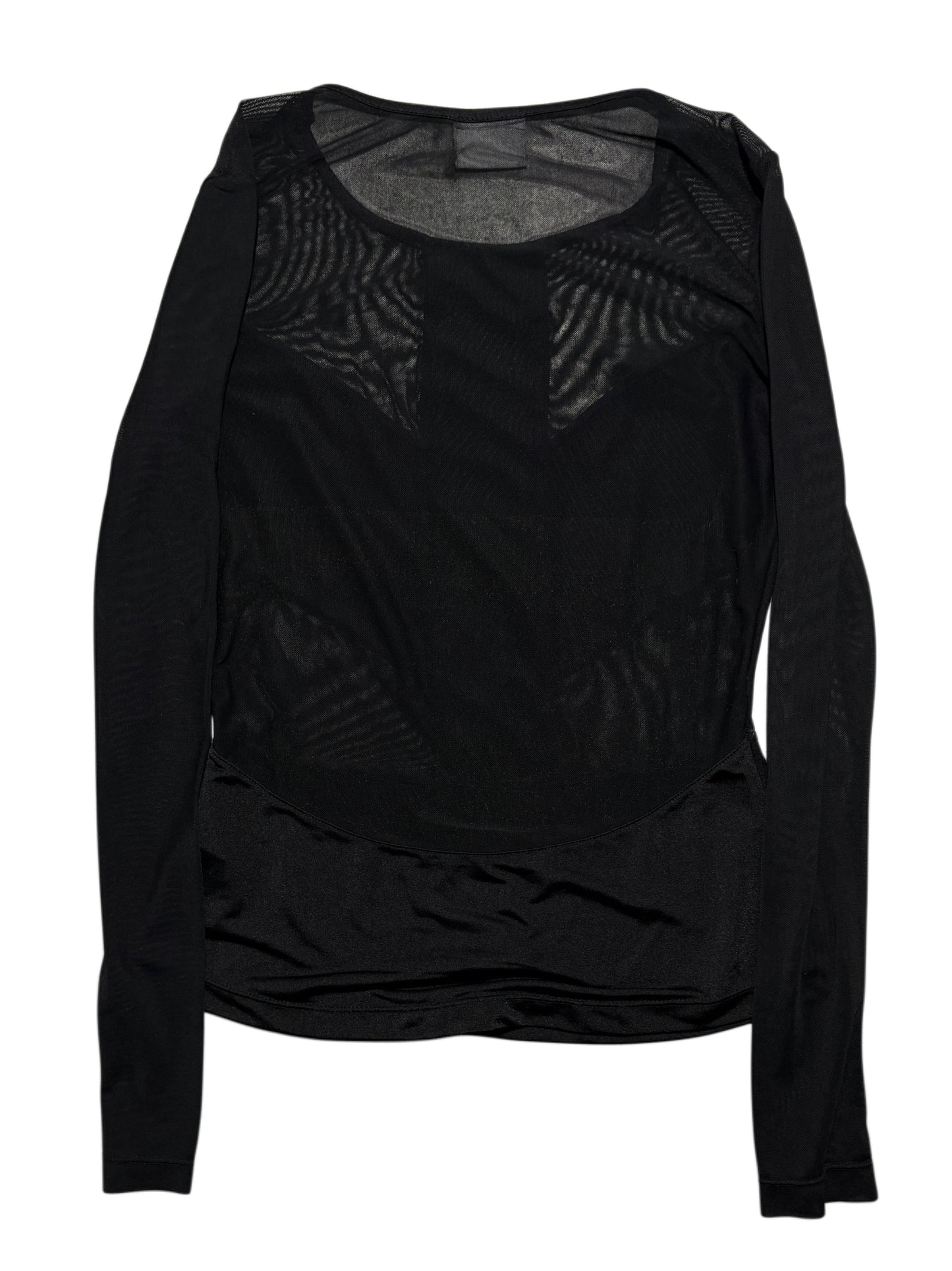 2000s Cross Mesh Top Alternative Longsleeve