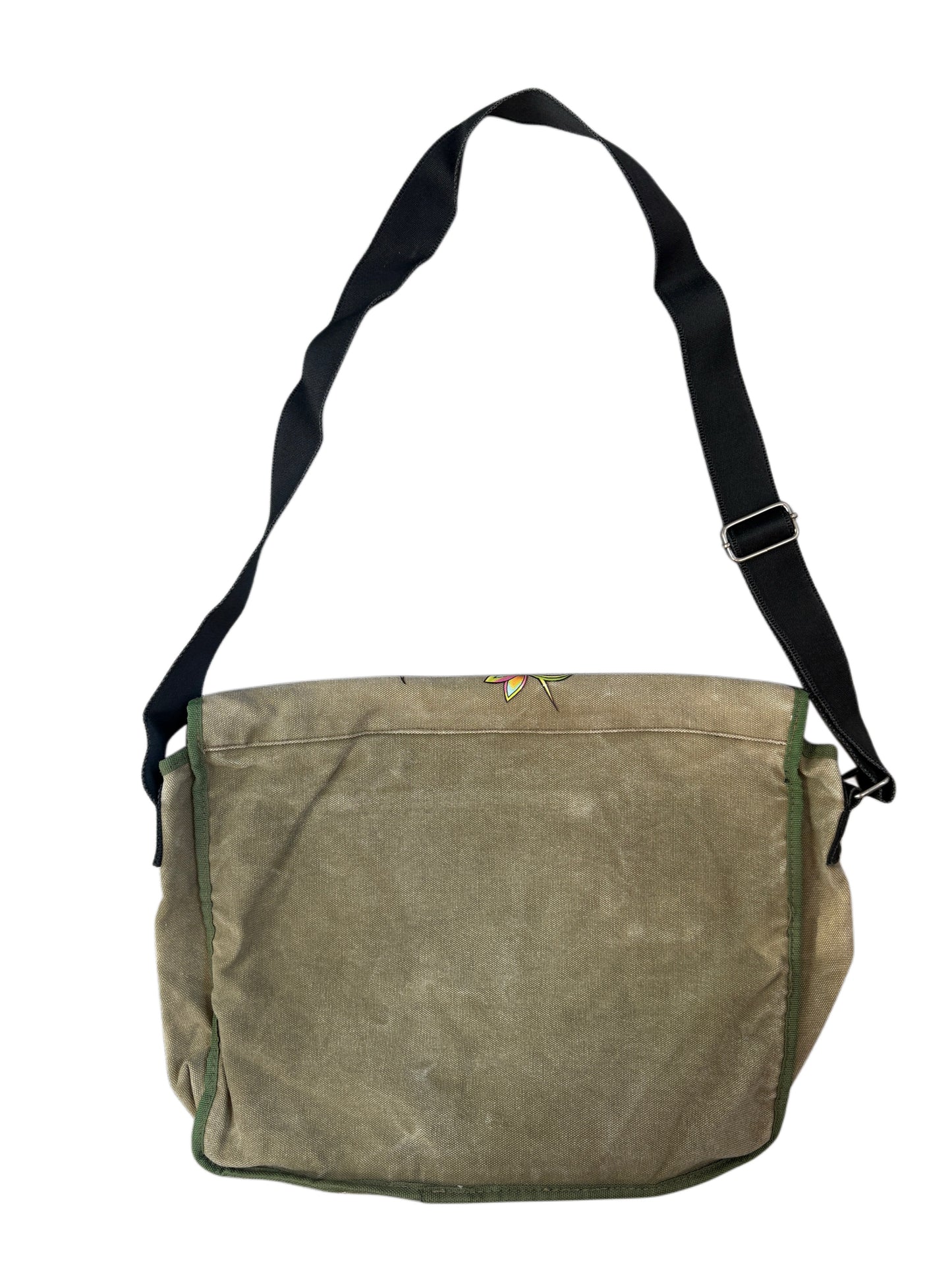 2000s Ed Hardy Khaki Washed Bag