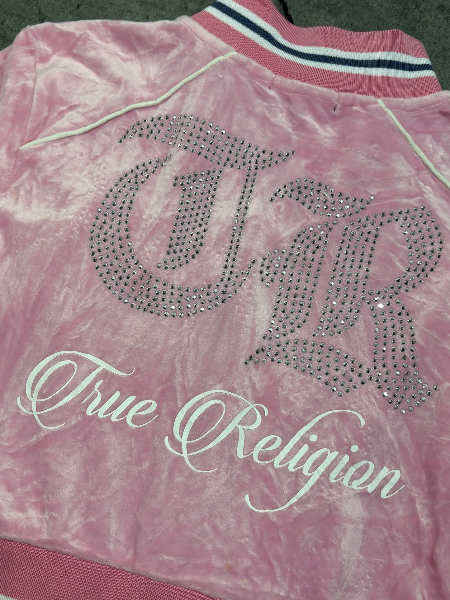 True Religion welur pink top