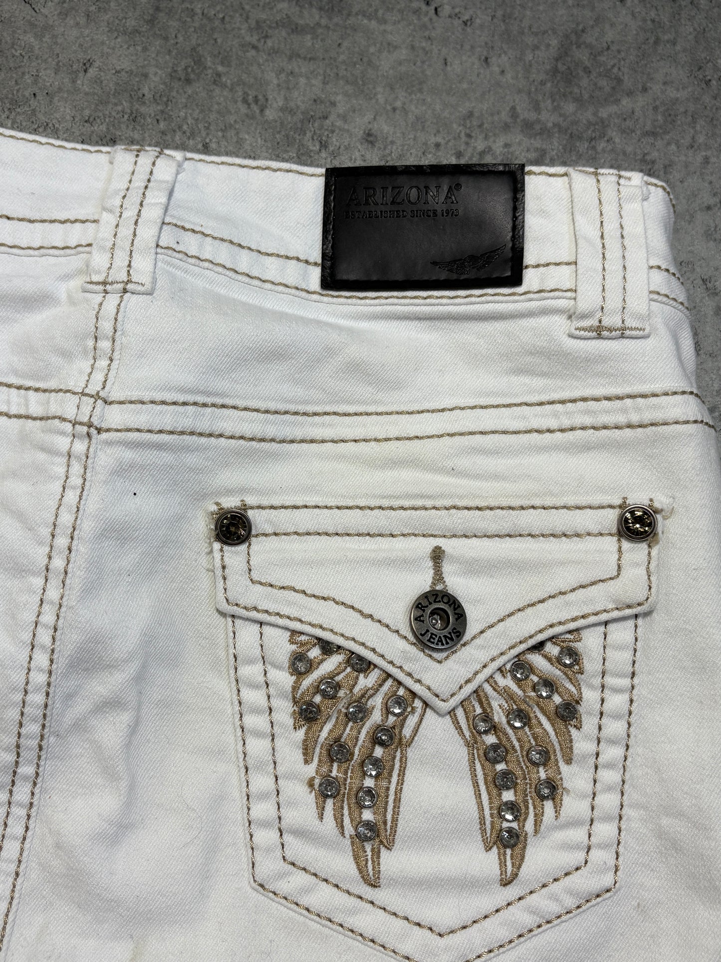 2000s Arizona wings crystals white skirt