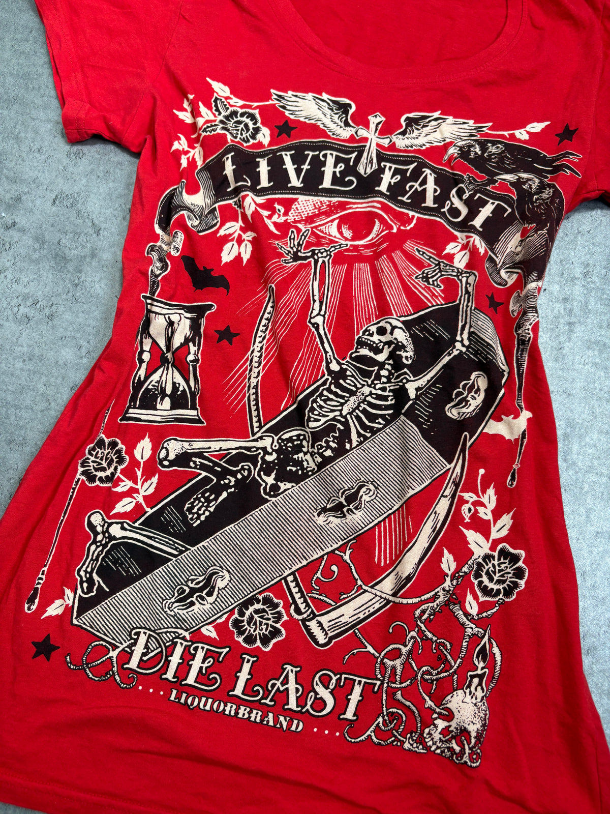 2000s Liquier Brand T-shirt skull y2k