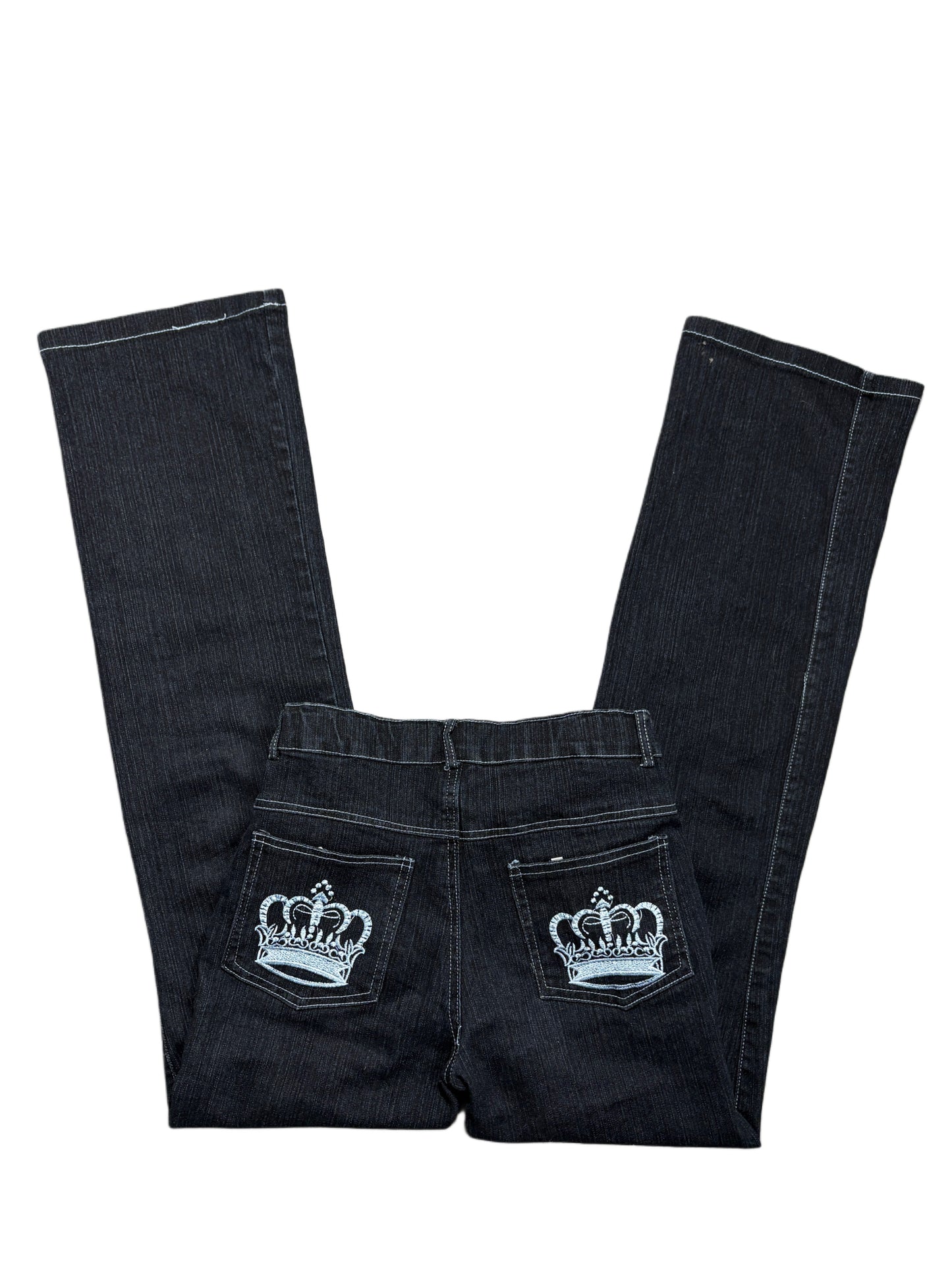 2000s washed crown jeans japan style