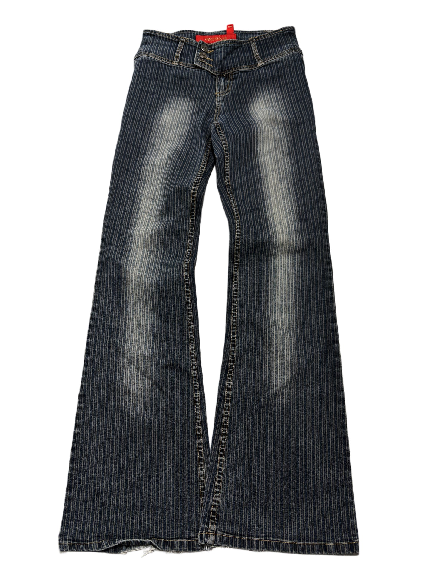 2000s Flare washed stripes dark grey pants flared y2k bootcut