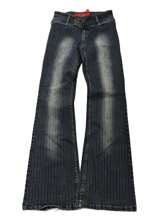 2000s Flare washed stripes dark grey pants flared y2k bootcut