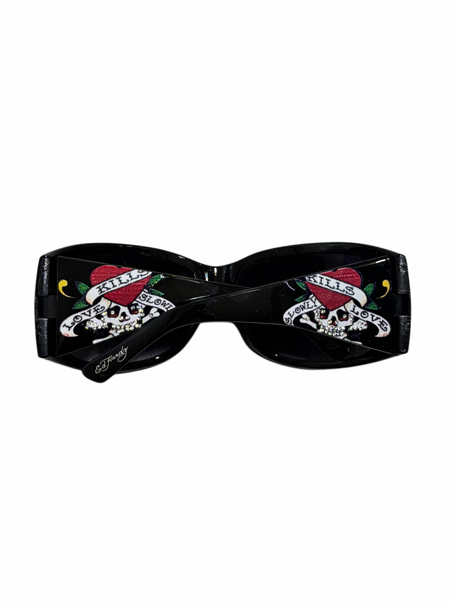 2000s Ed Hardy sunglasses black okulary przeciwsłoneczne