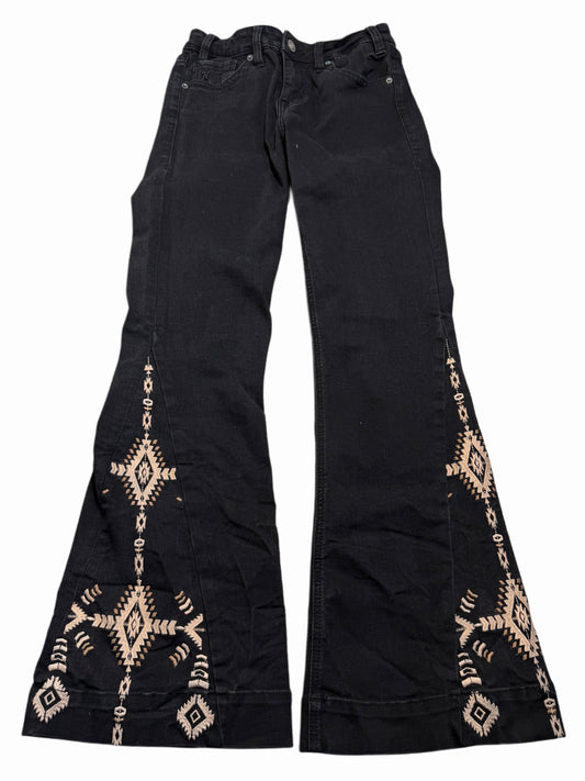 2000s Flare Rock&Roll Denim Black Jeans