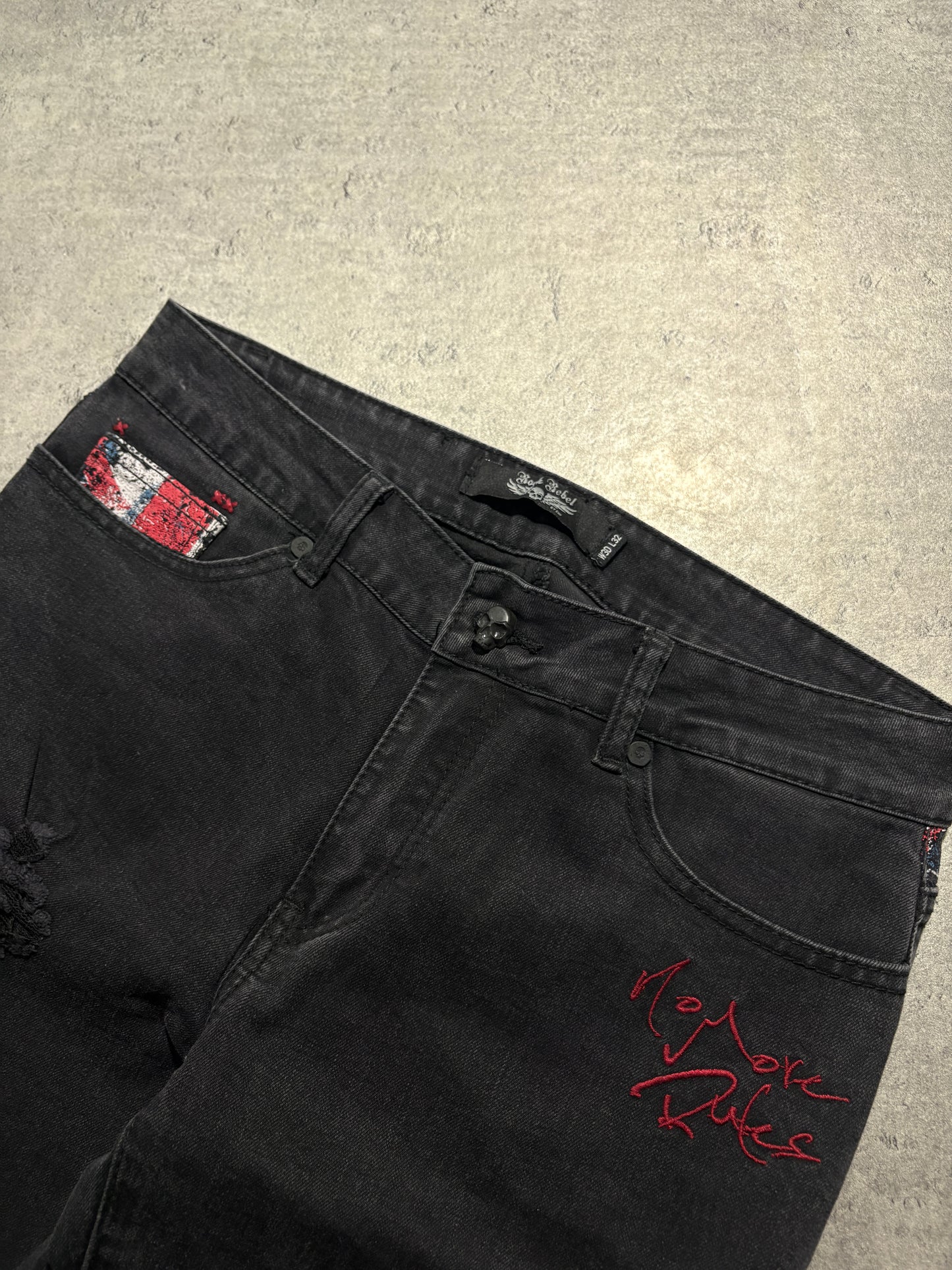 2000s Rock Rebel USA Skull jeans y2k goth