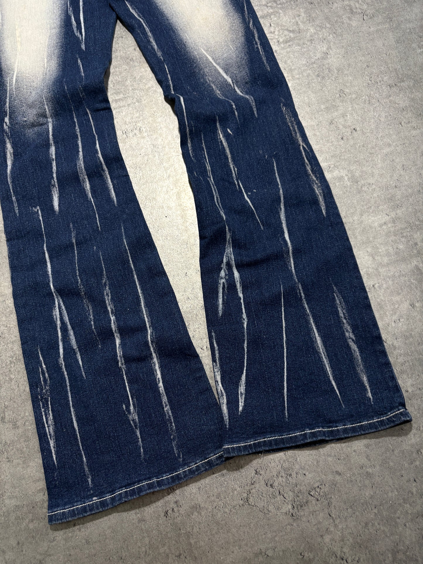 2000s Butterfly Flare Washed Y2K Jeans embroidered