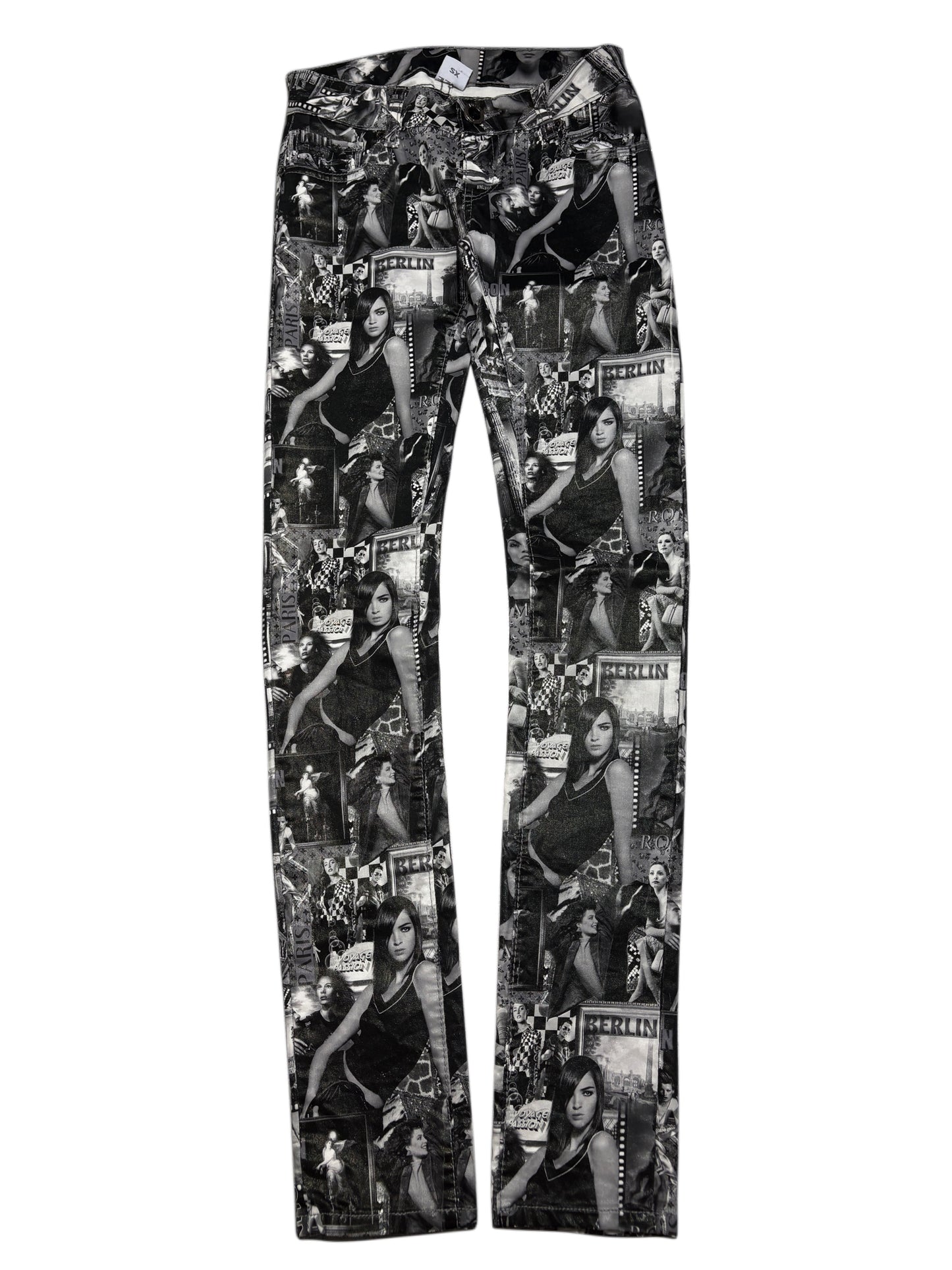 2000s sexy skinny archive full print pants
