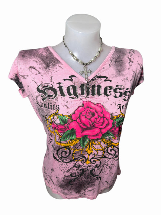 2000s Y2K T-shirt baby pink
