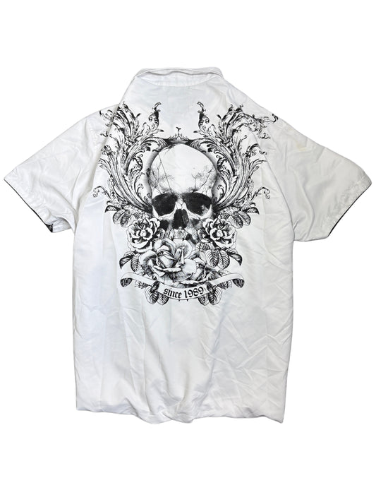 2000s Much More Skull Shirt Polo