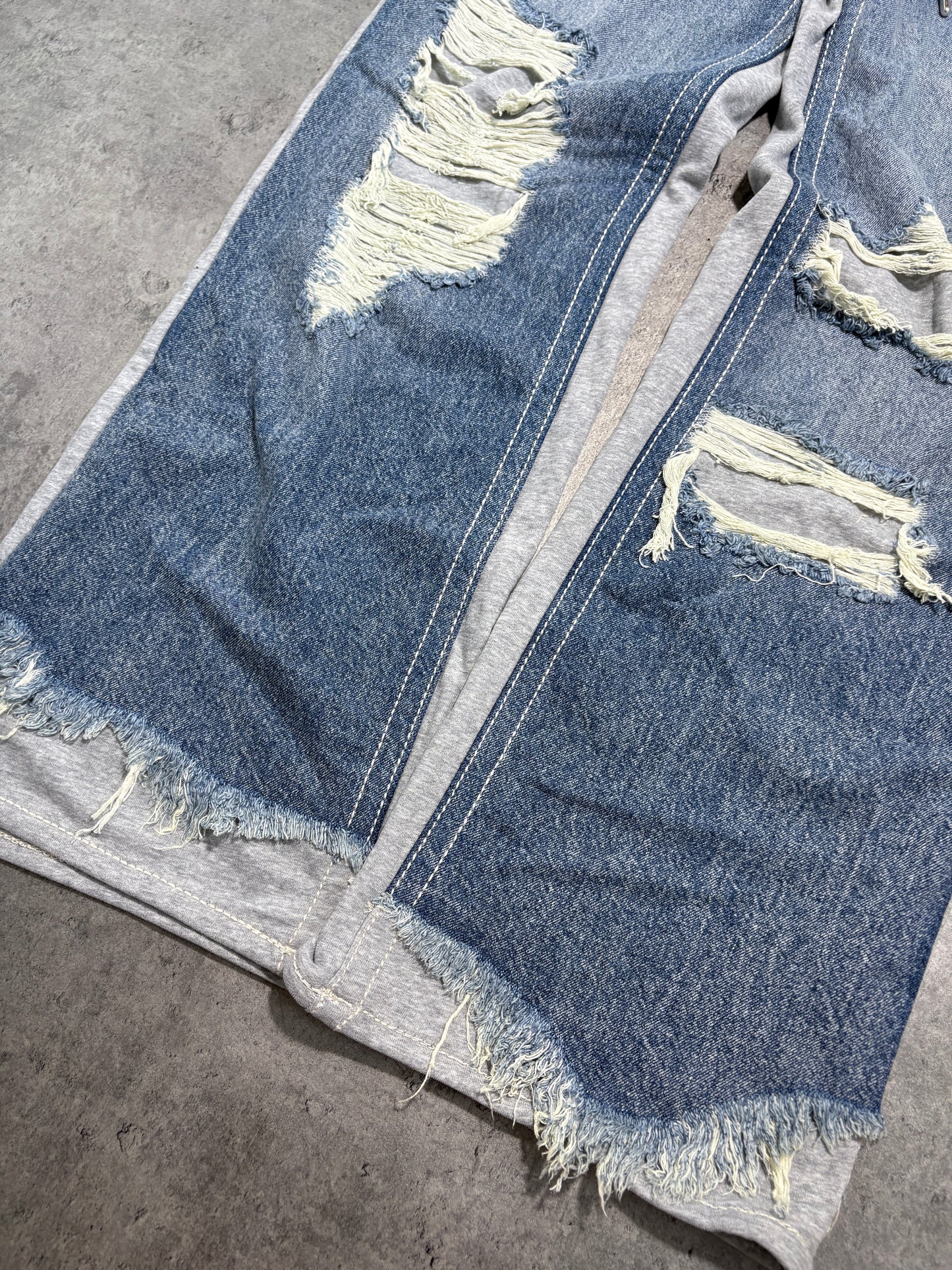 True Religion sweatpants baggy distressed jeans *rare*