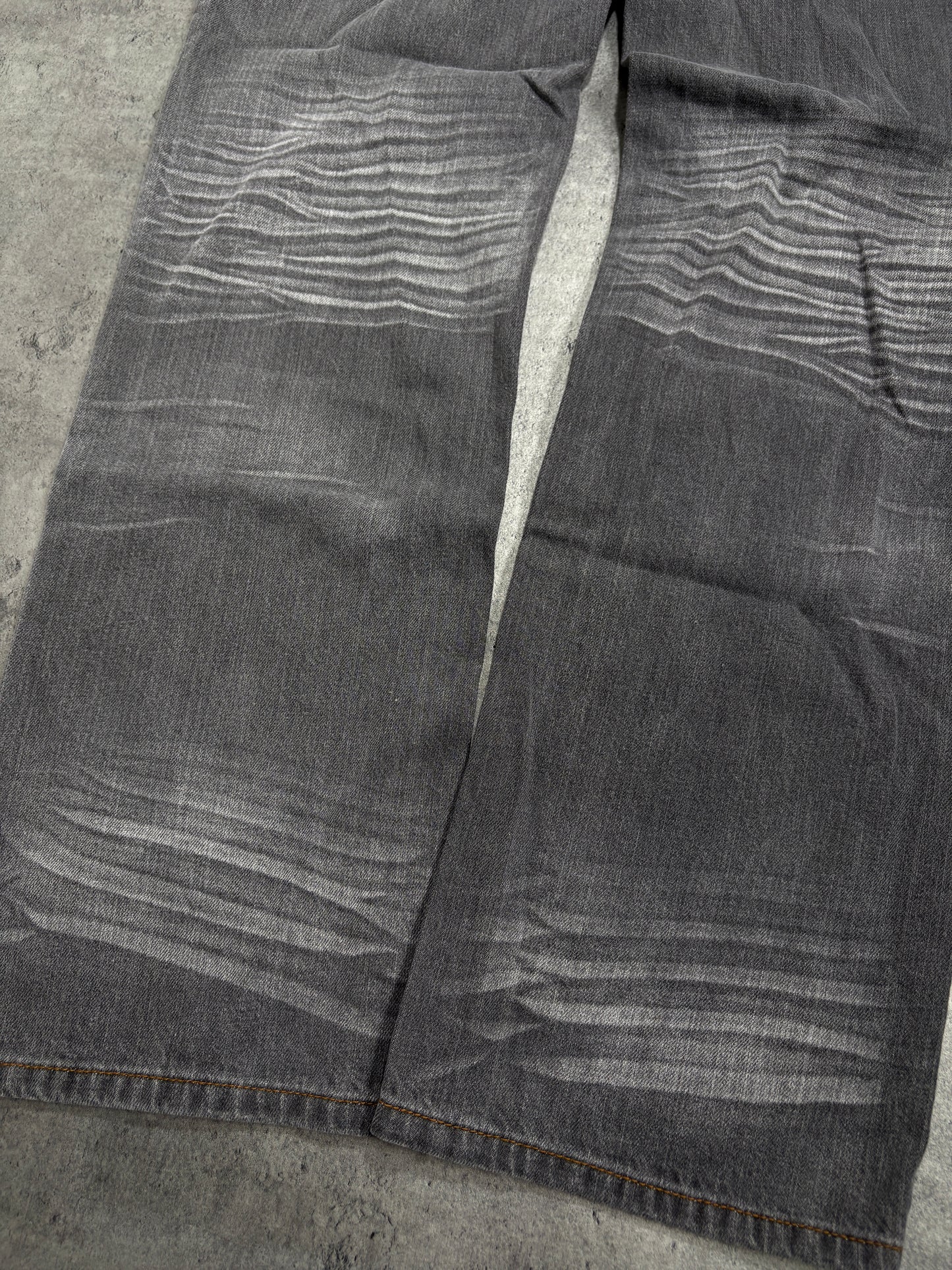 2000s here there rap Grey washed Jeans