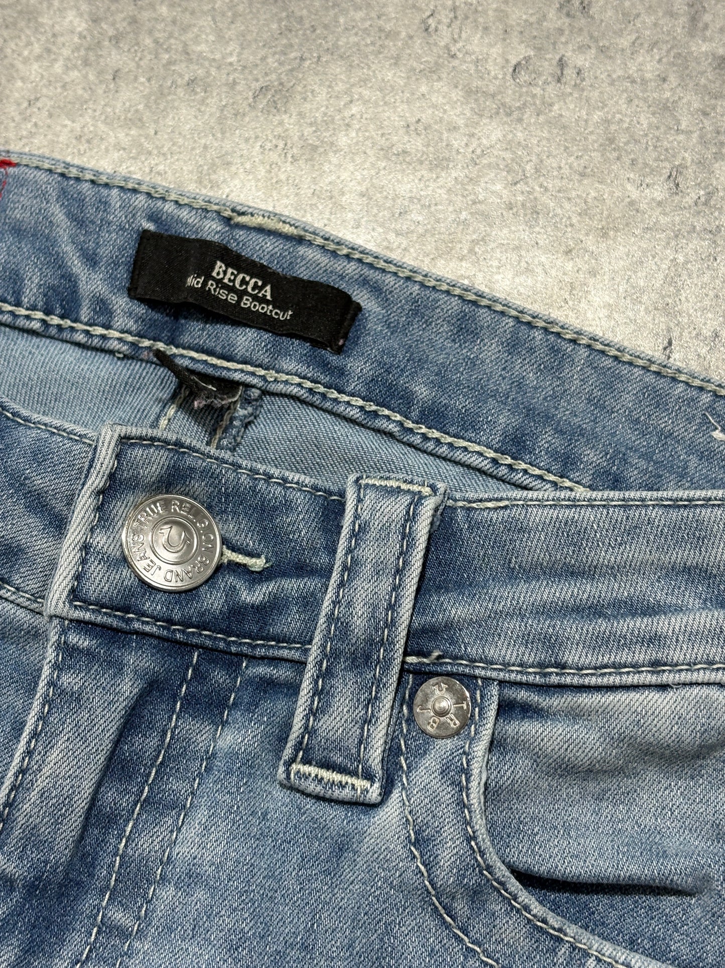 True Religion Becca Flare Light Blue Washed Jeans Dzwony