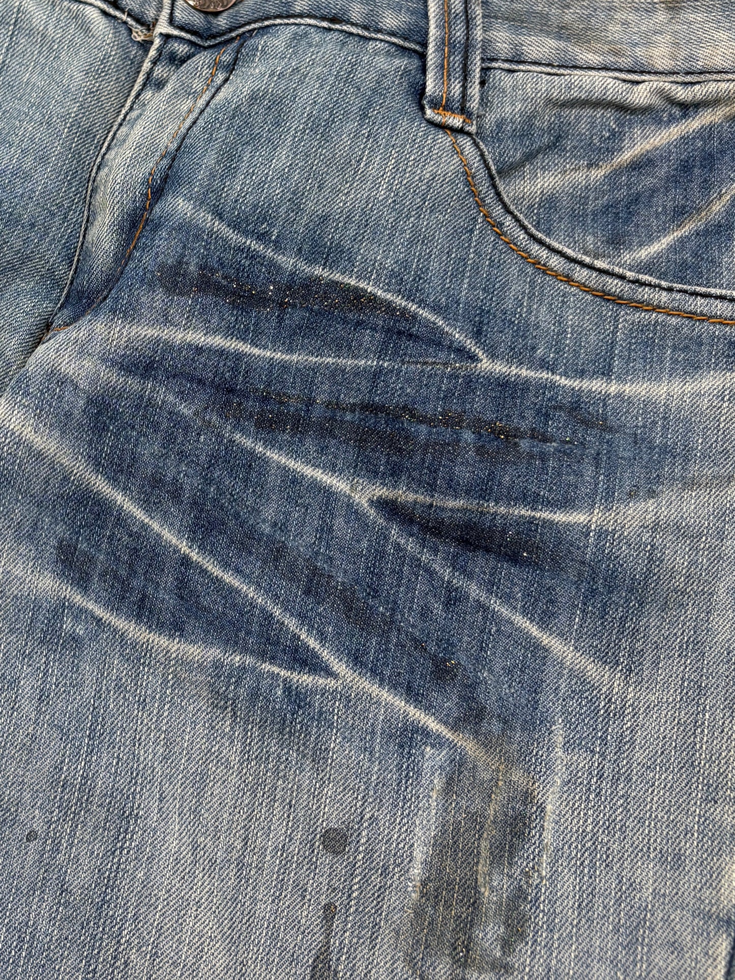 2000s Skull straight washed jeans