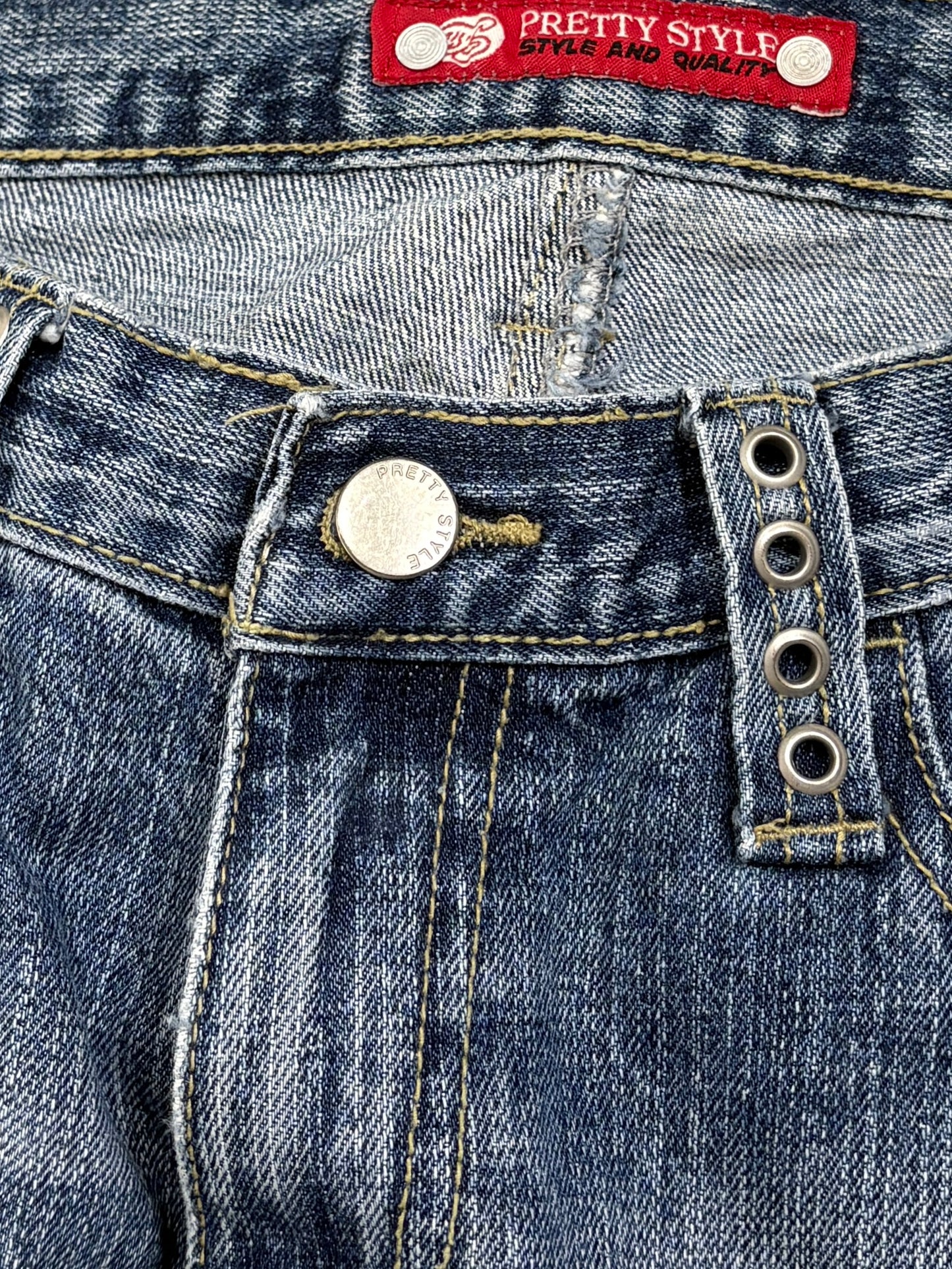 2000s Flare silver o-rings jeans flared bootcut archive