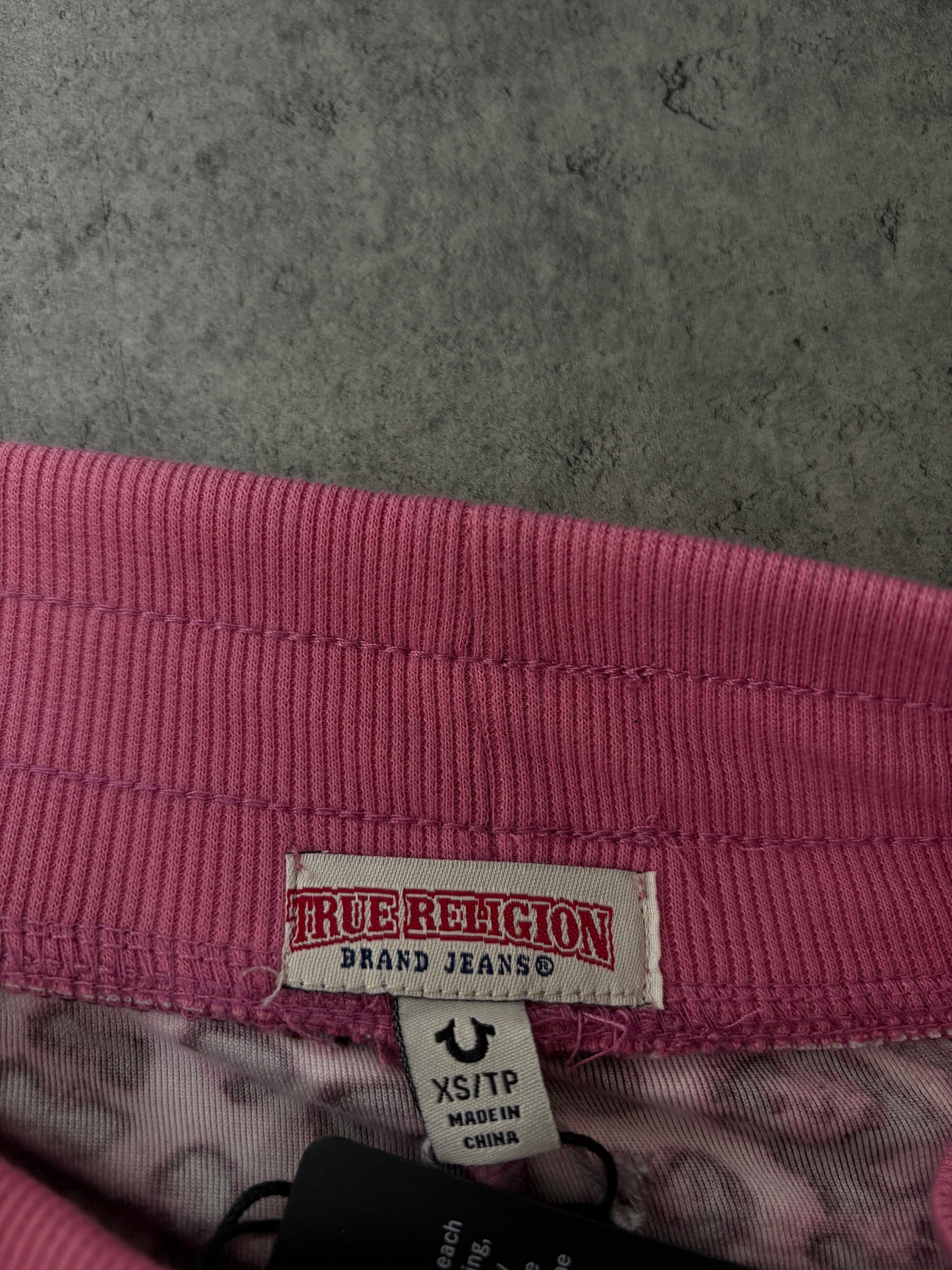 True Religion welur pink leopard pants *rare*