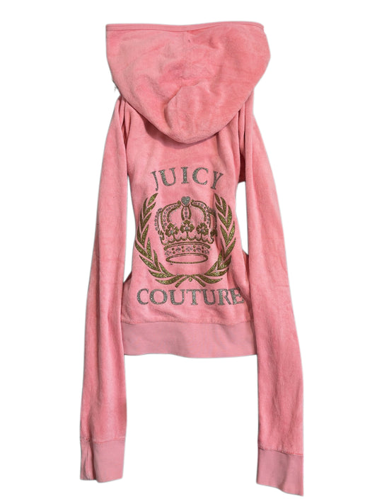2000s Juicy Couture Welur Zip Up Hoodie pink