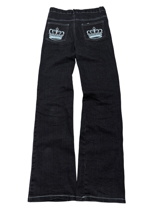 2000s washed crown jeans japan style