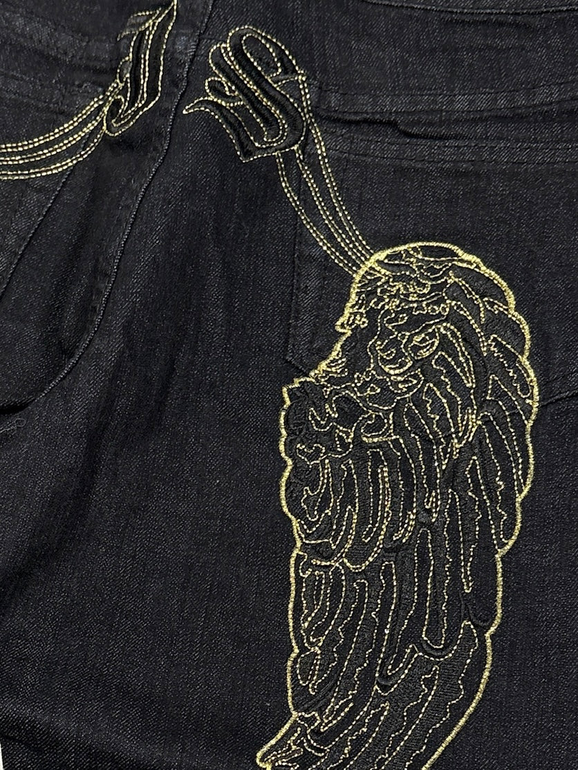 2000s Wings Black Pants