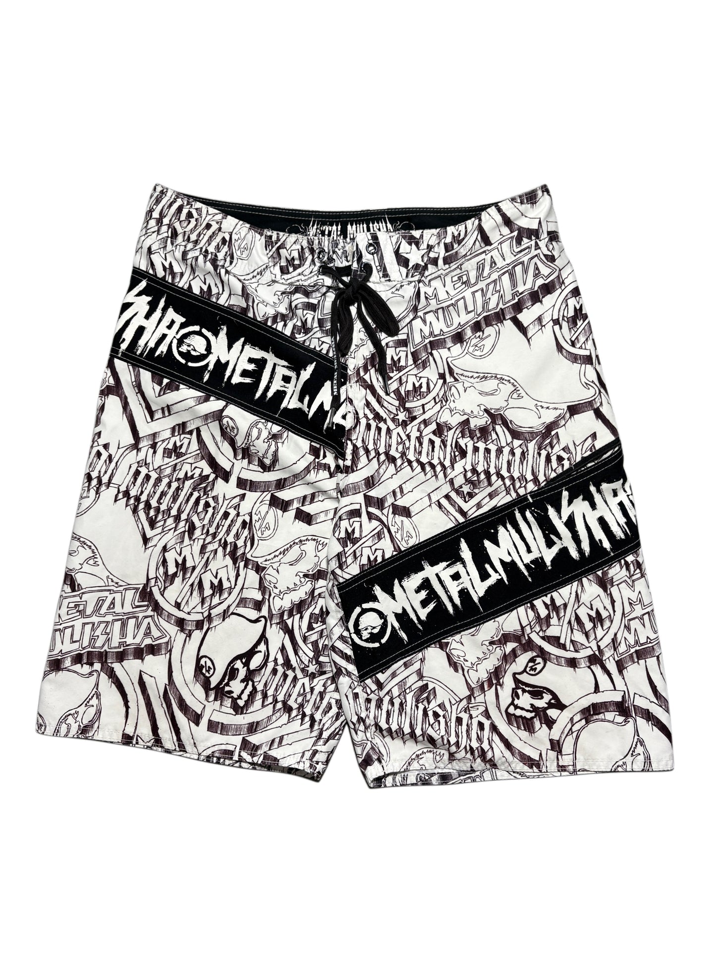 2000s Metal Mulisha skull swim shorts