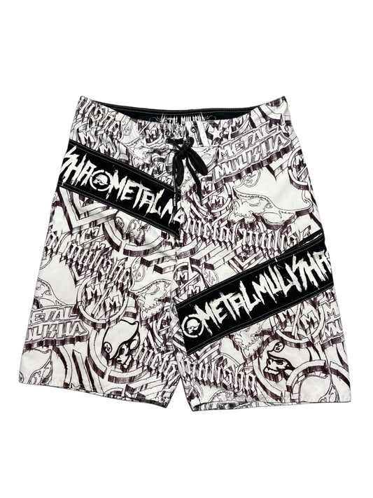 2000s Metal Mulisha skull swim shorts
