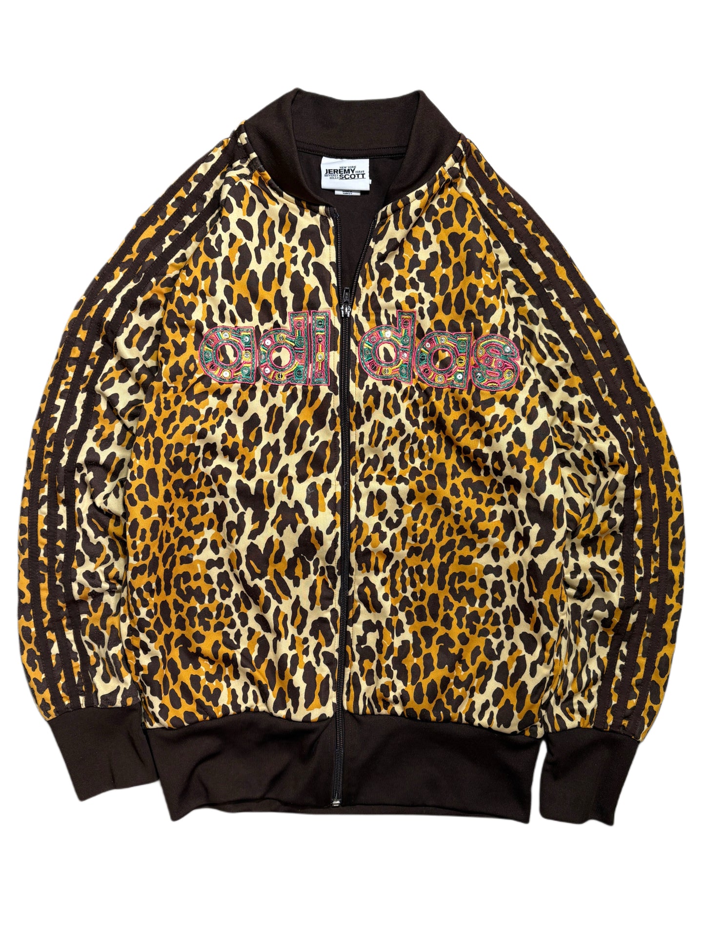 2000s Adidas Jeremy Scott Leopard zip up hoodie *RARE* 2015y