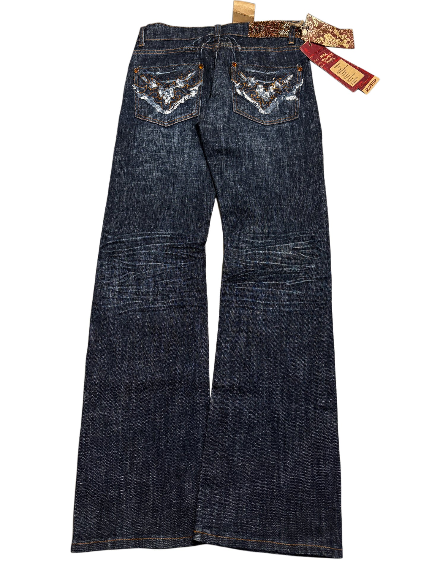 2000s Musketeer Flare Dark Distressed Y2k Jeans