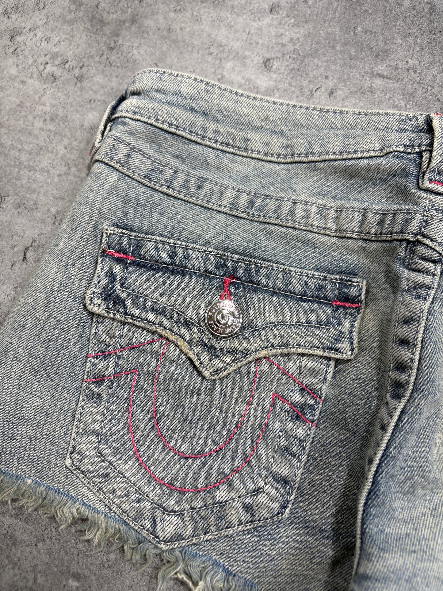 True Religion pink & denim shorts