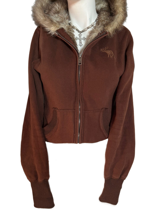 2000s Abercrombie fur zip hoodie