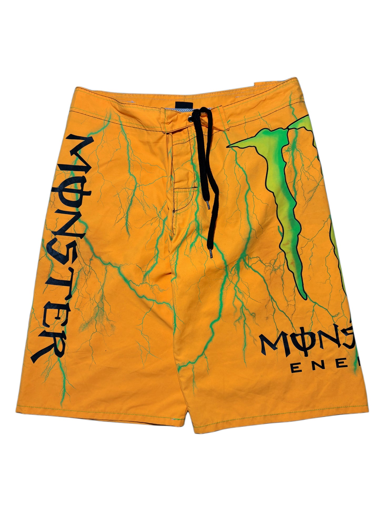2000s Monster Energy orange swim shorts