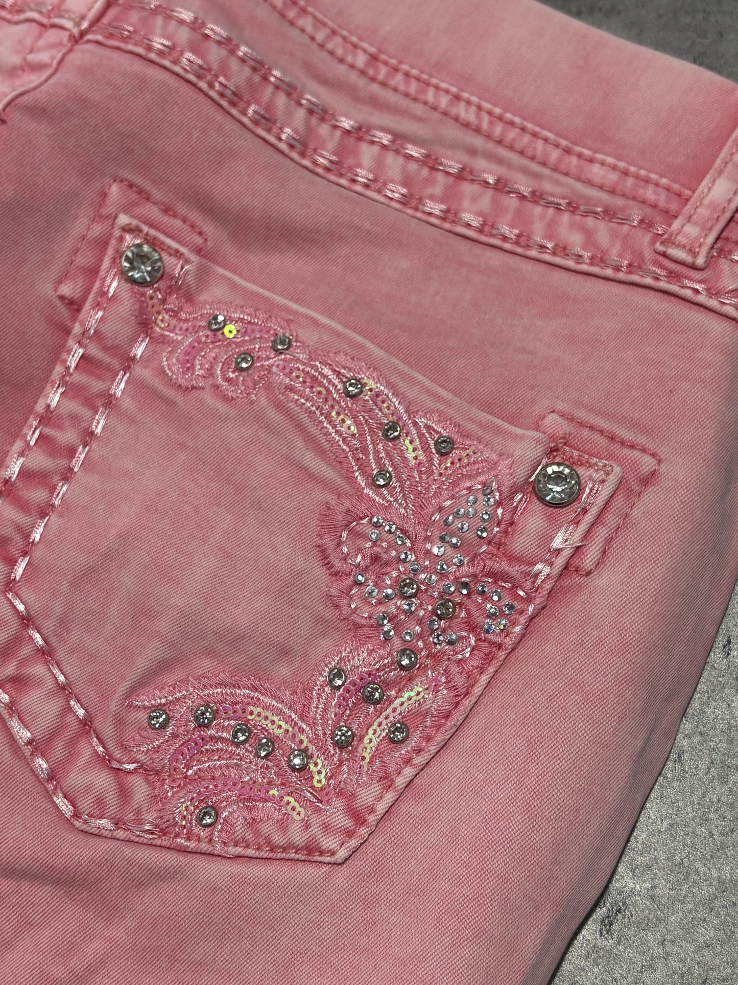 2000s Embellished Pink Jeans