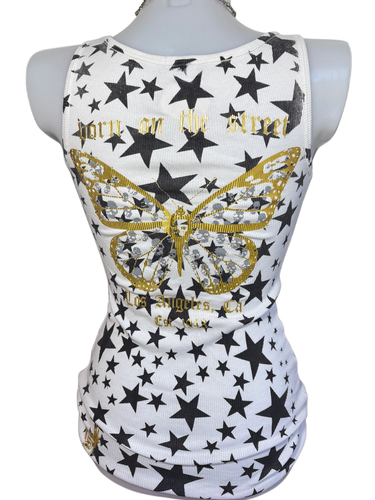 2000s Smet by Christian Audigier sexy top/mini dress sukienka w gwiazdki