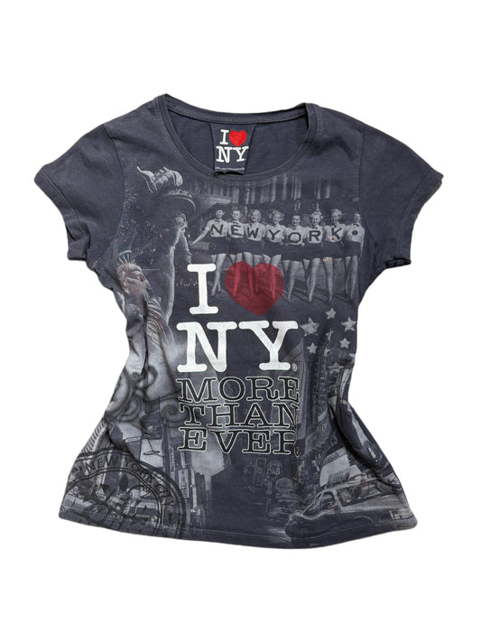 2000s I Love New York Baby Tee Top