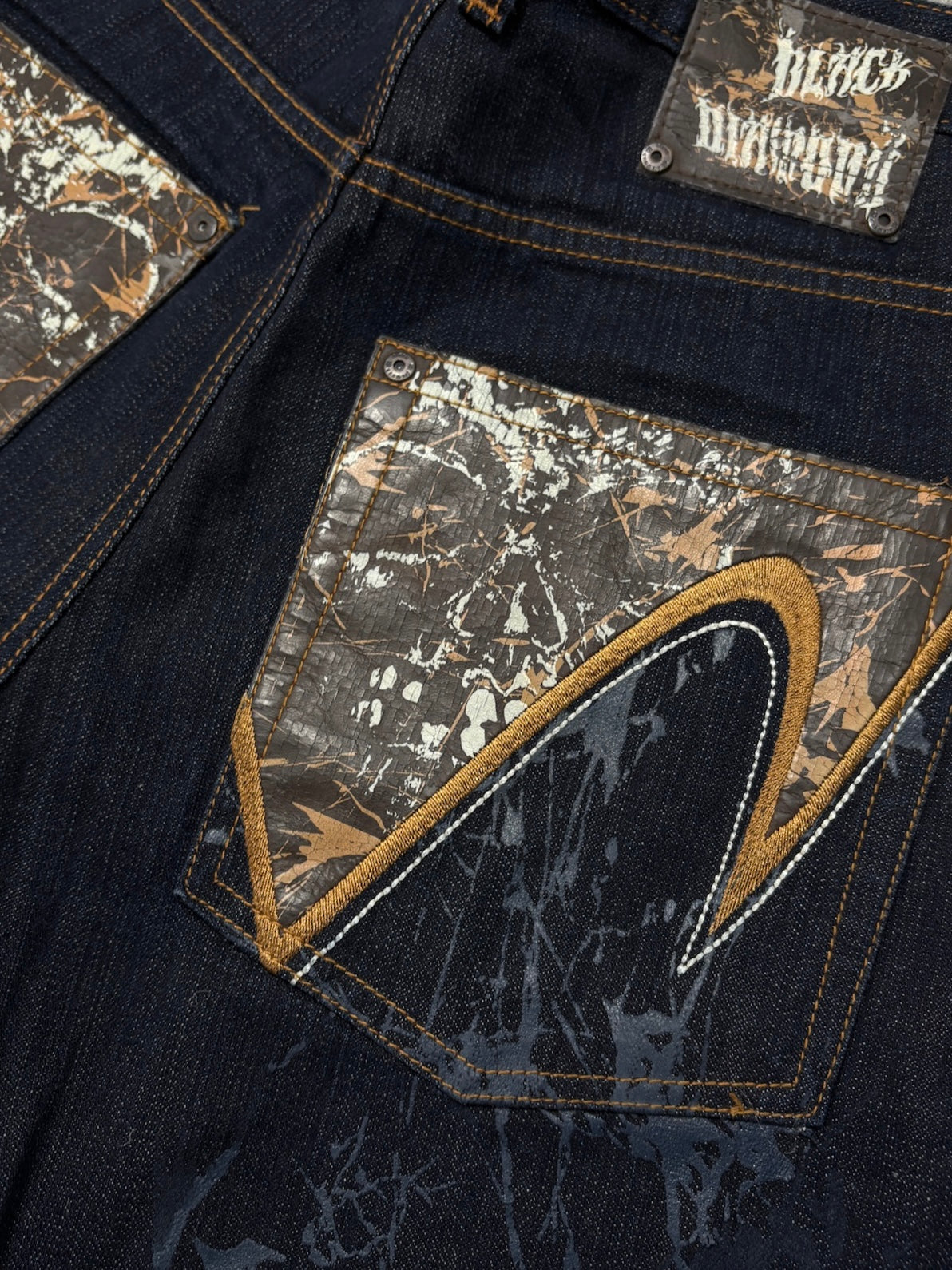 2000s Black Diamond Baggy Jeans