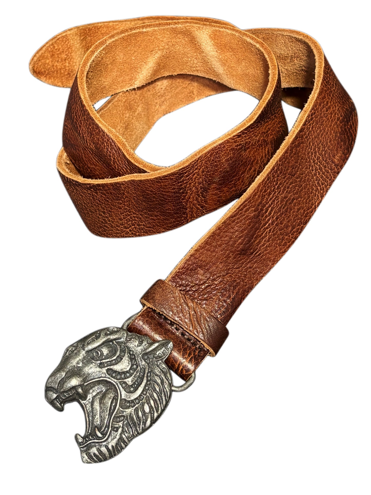 Tiger Belt Real Leather Pasek z prawdziwej skóry Vintage