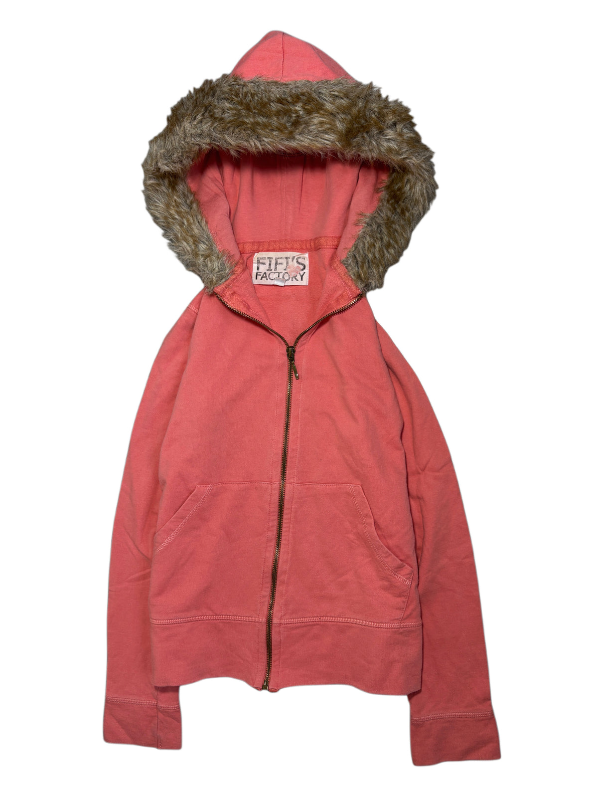 2000s Fur Zip Up Hoodie