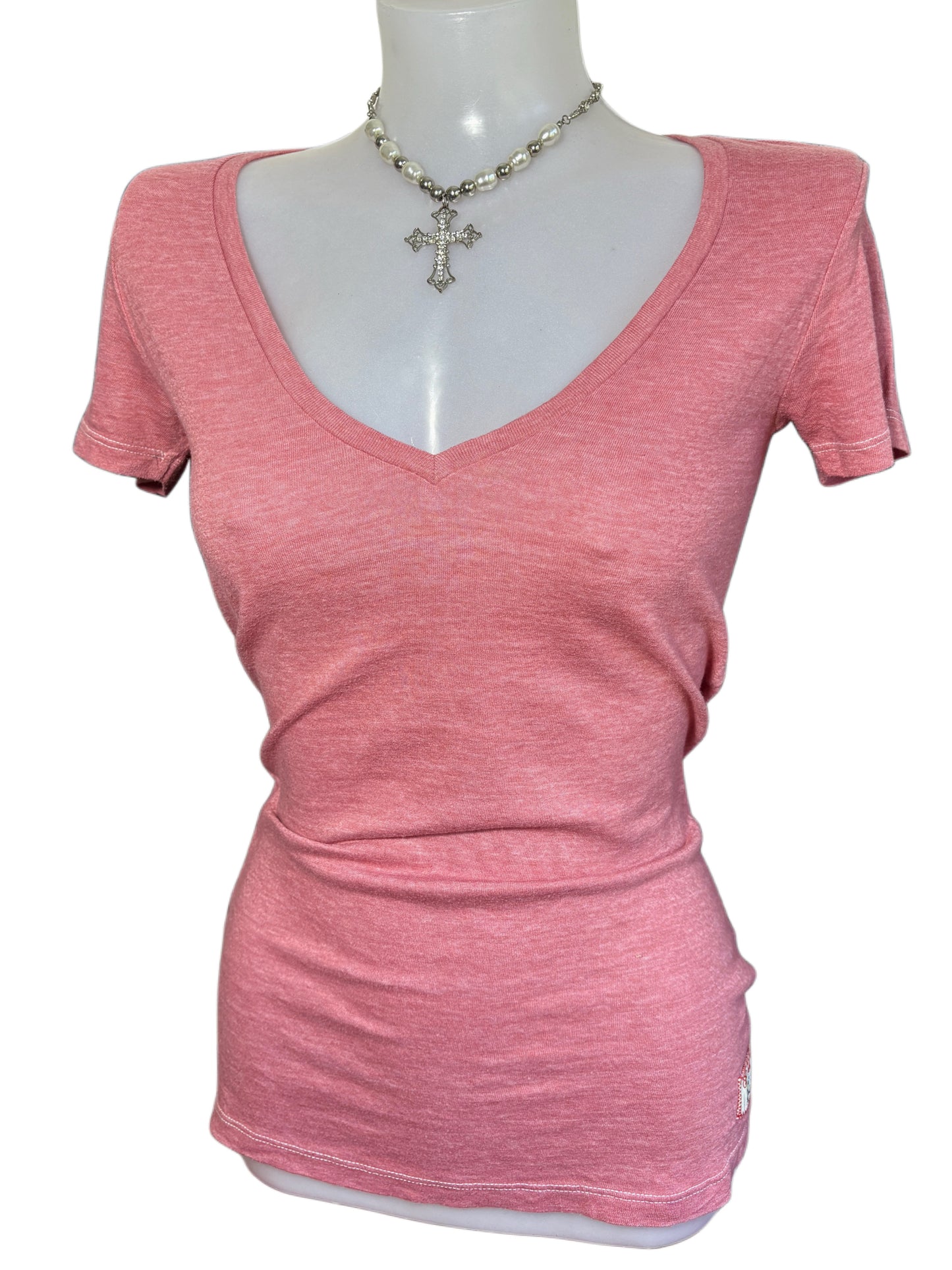2000s True Religion baby pink t-shirt