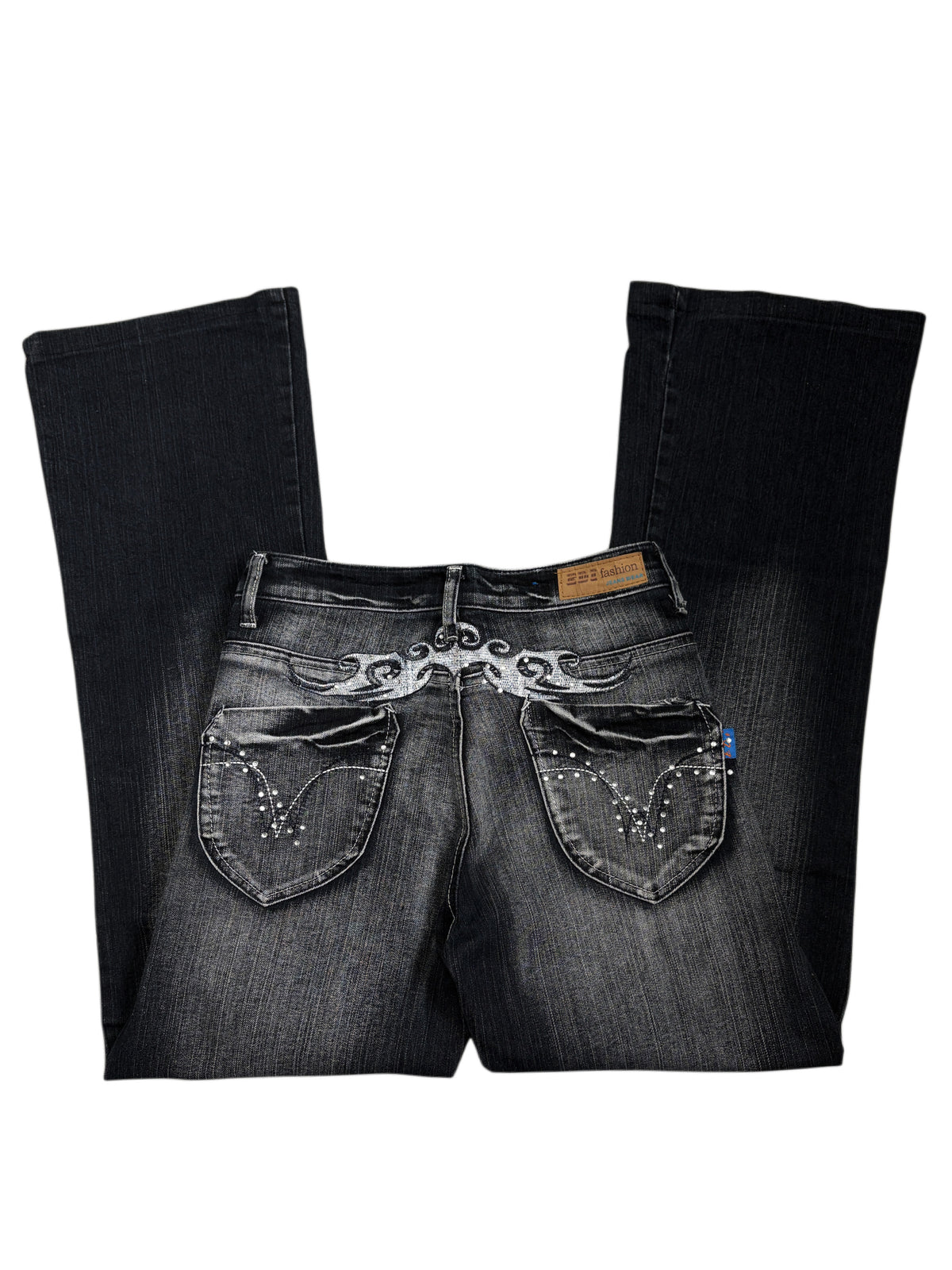 2000s Flare Tribal Y2K Washed Jeans