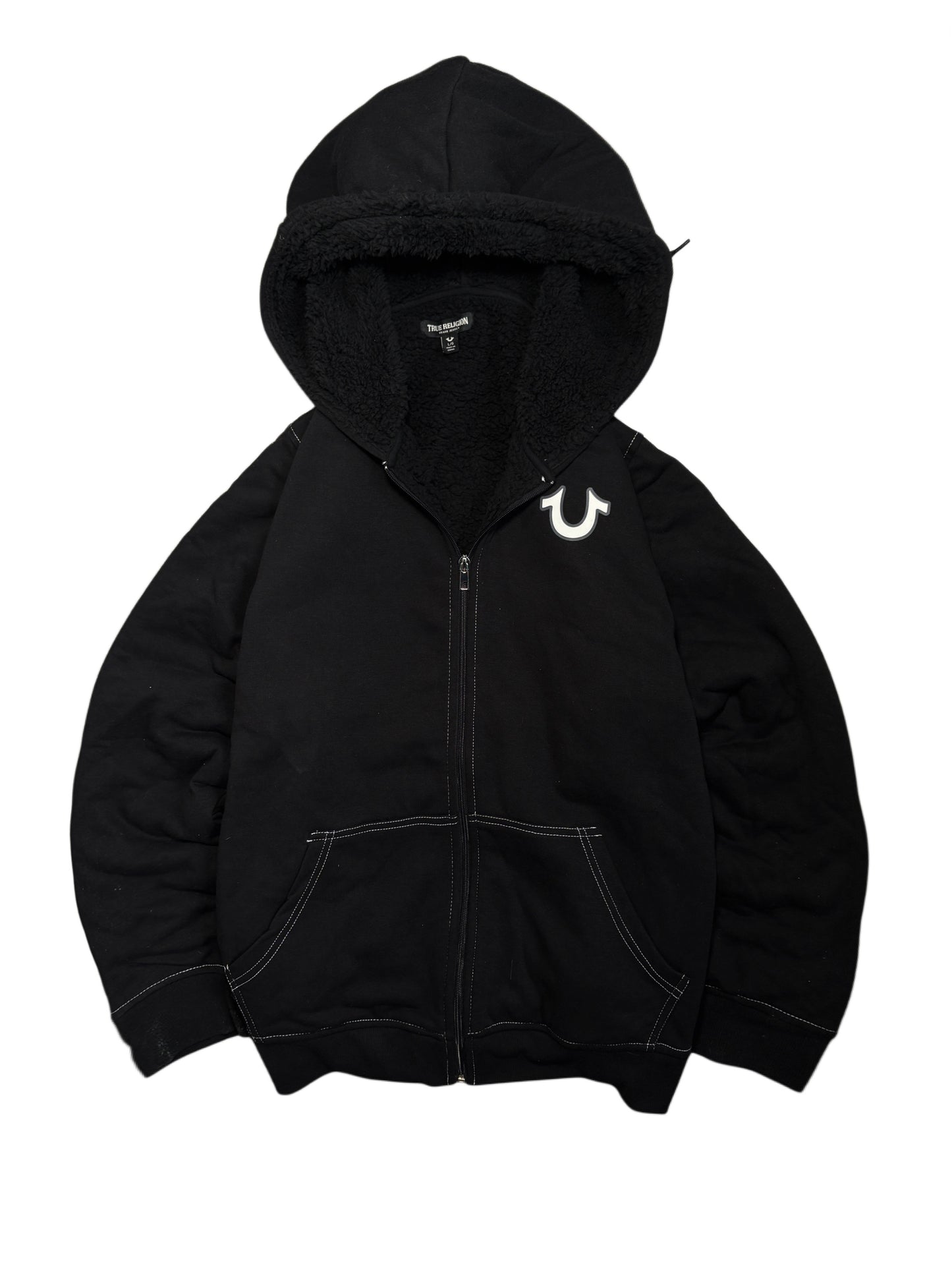 True Religion Fur Zip Up Hoodie/Jacket Big Budda