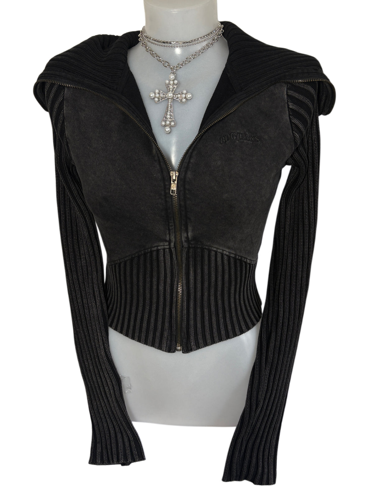 BDG washed zip sweater
