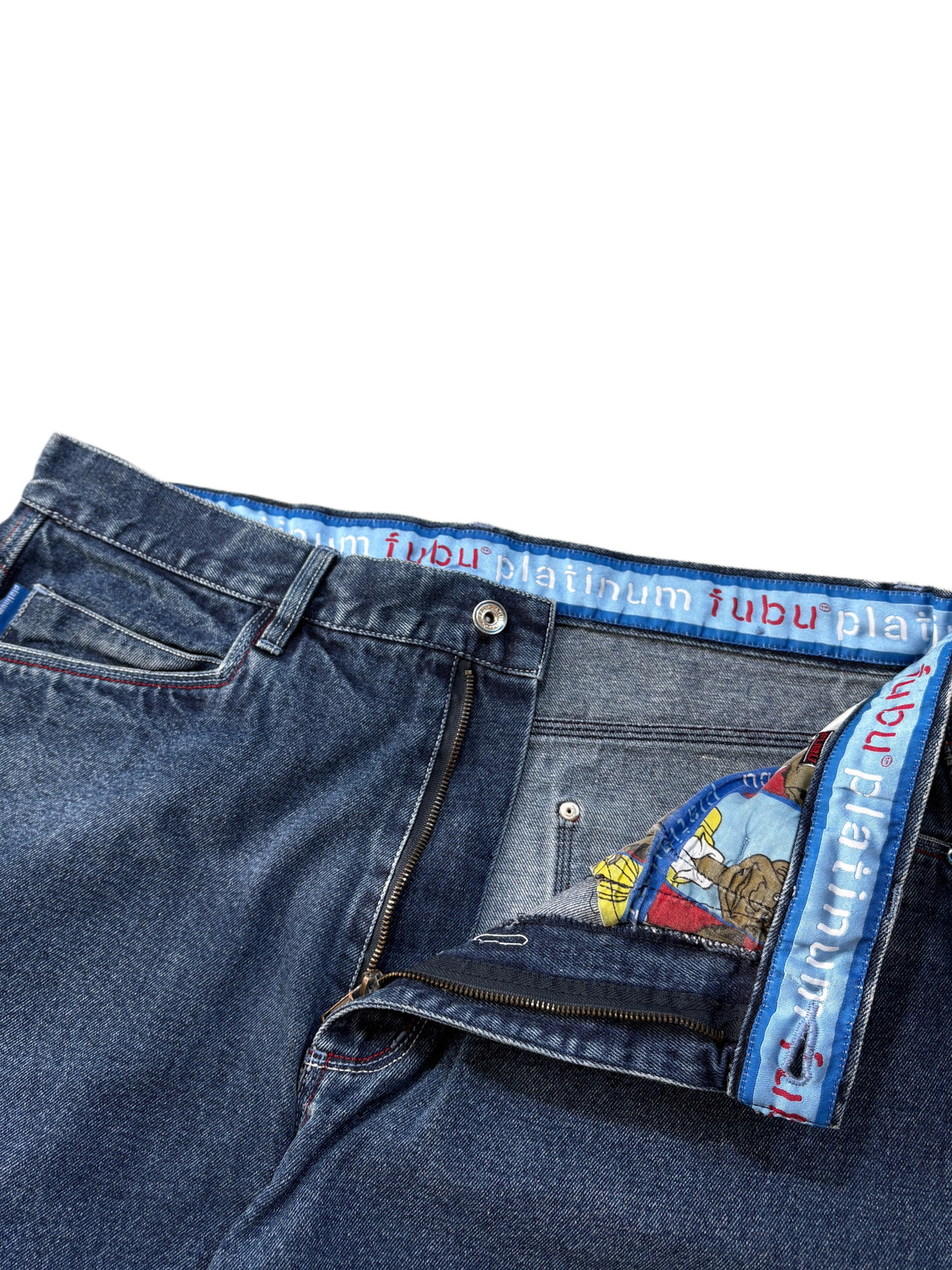 2000s *RARE* FUBU PLATINIUM FAT ALBERT BAGGY JEANS