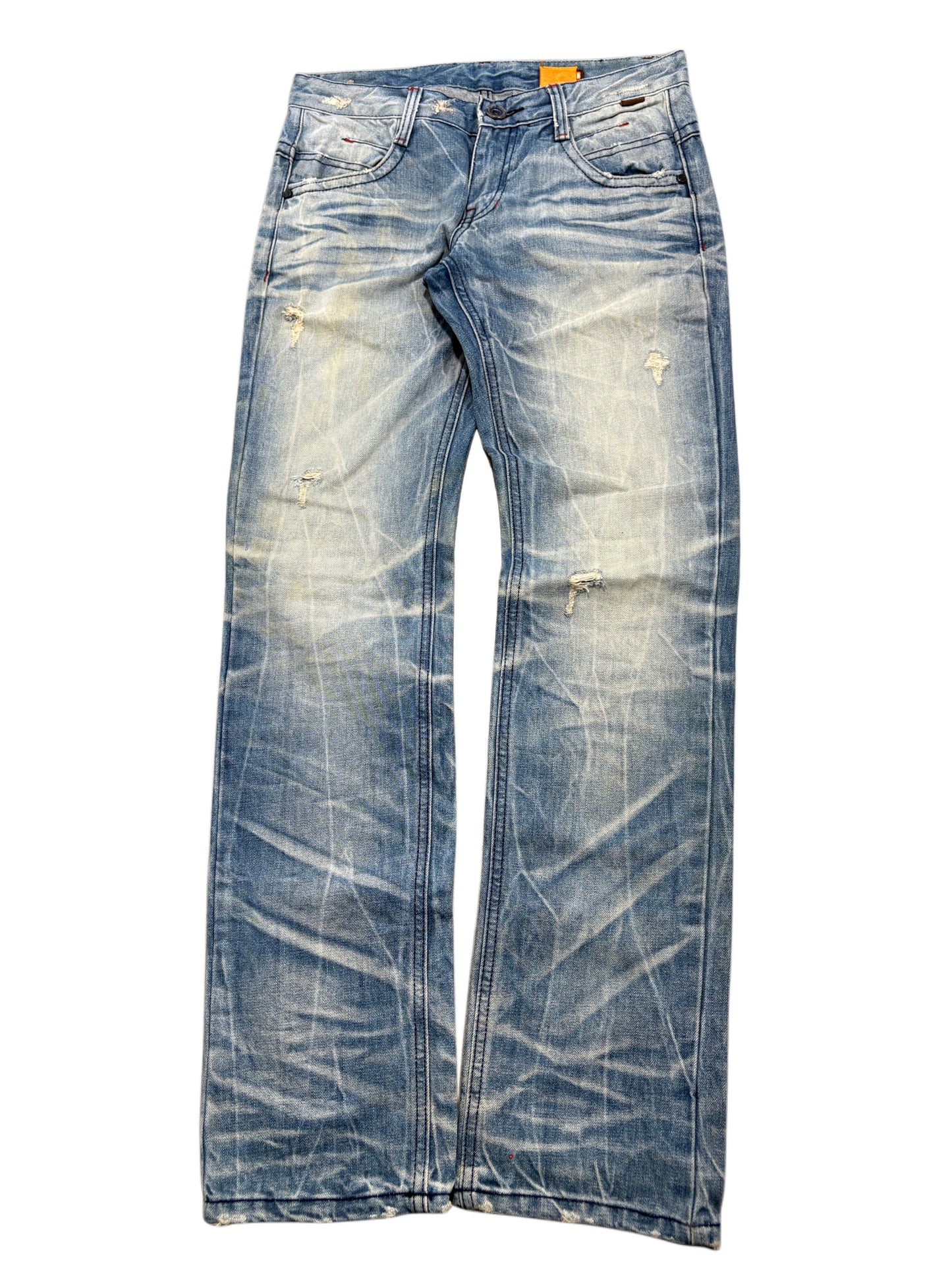 2000s UK Flag washed jeans y2k