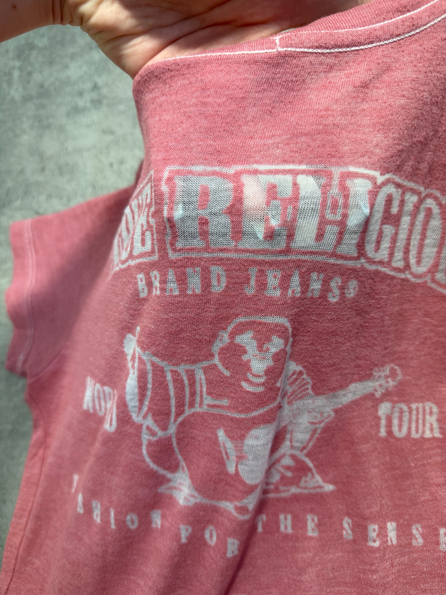 2000s True Religion baby pink t-shirt