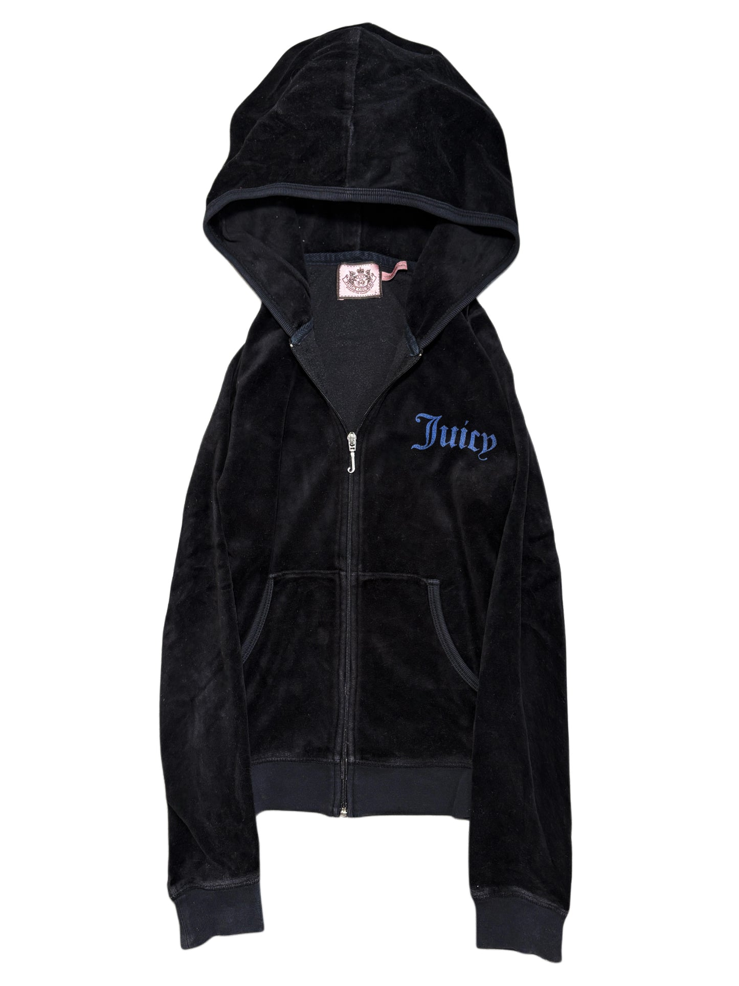 2000s Juicy Couture Welur Zip Up Hoodie navy