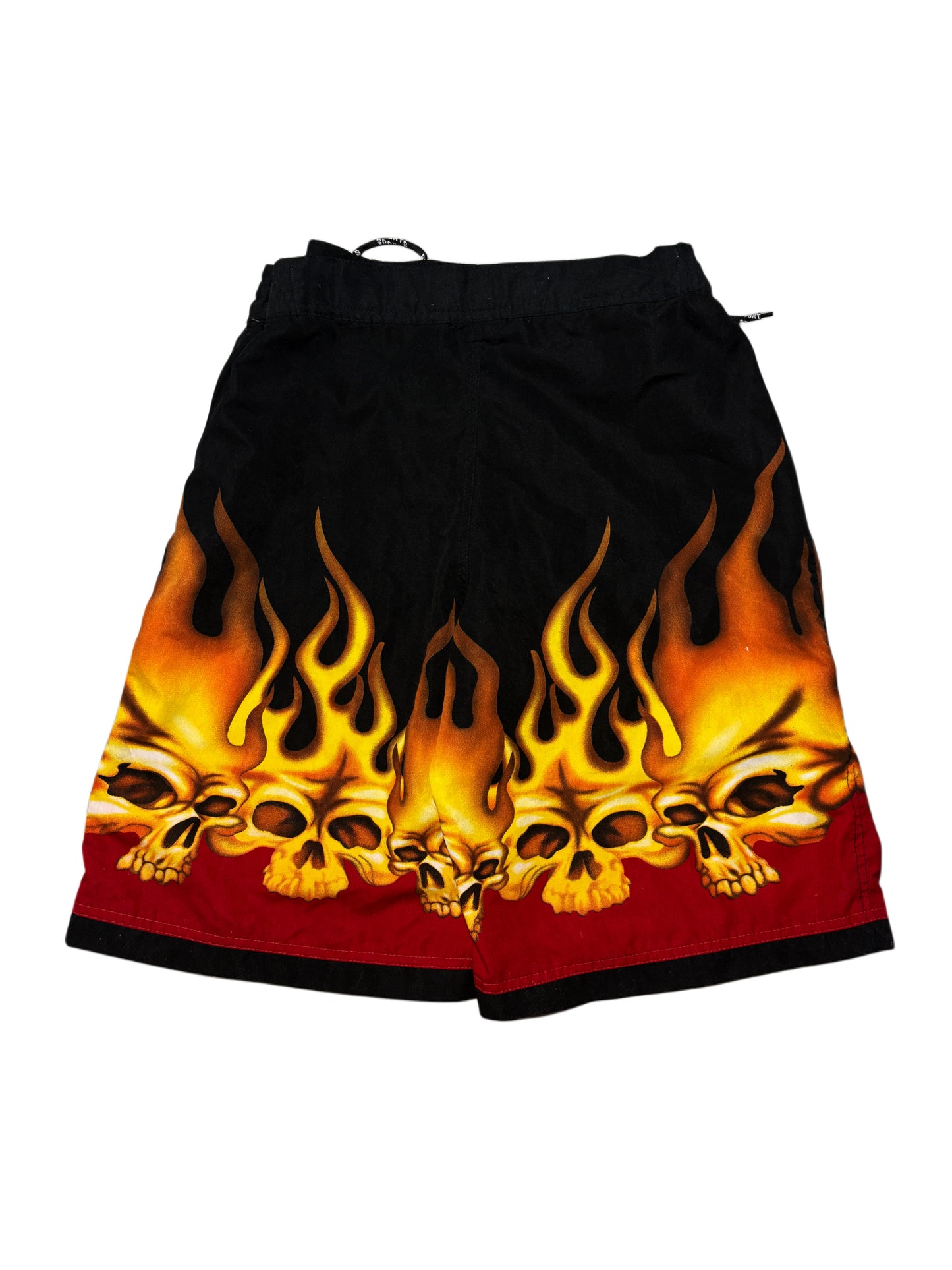 2000s Skull Fire Swim Shorts
