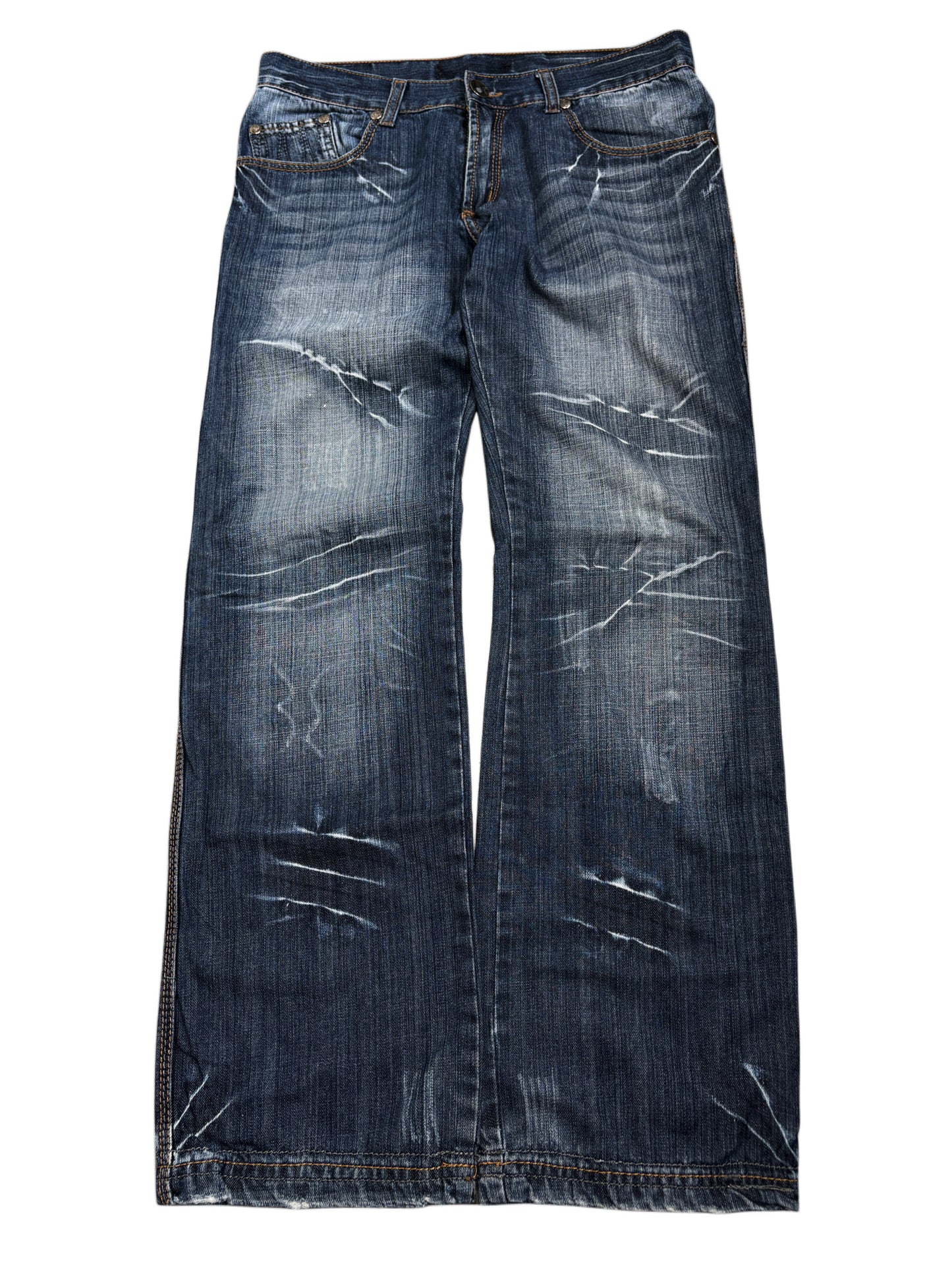2000s Tribal Wings Washed Jeans