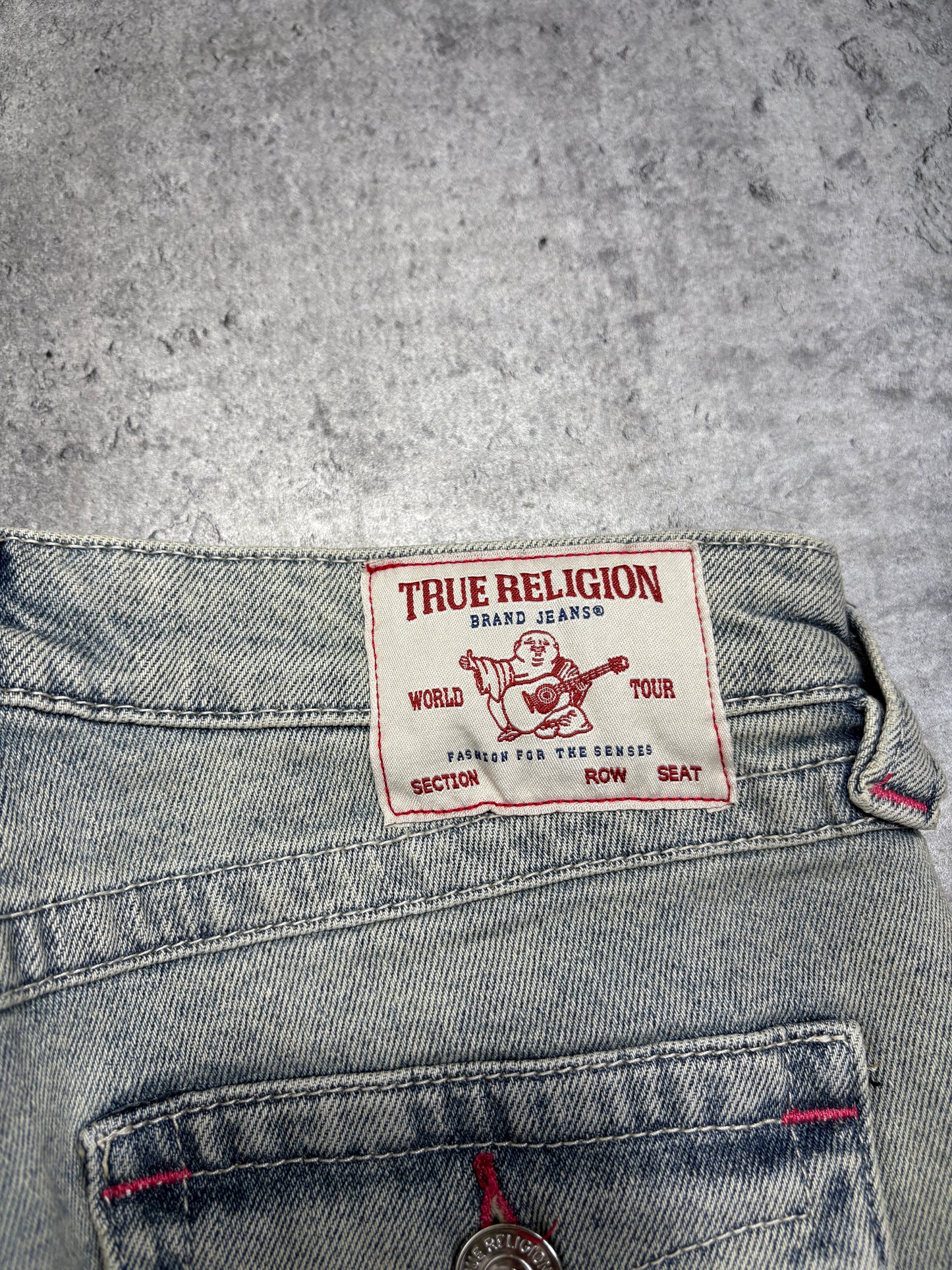 True Religion pink & denim shorts