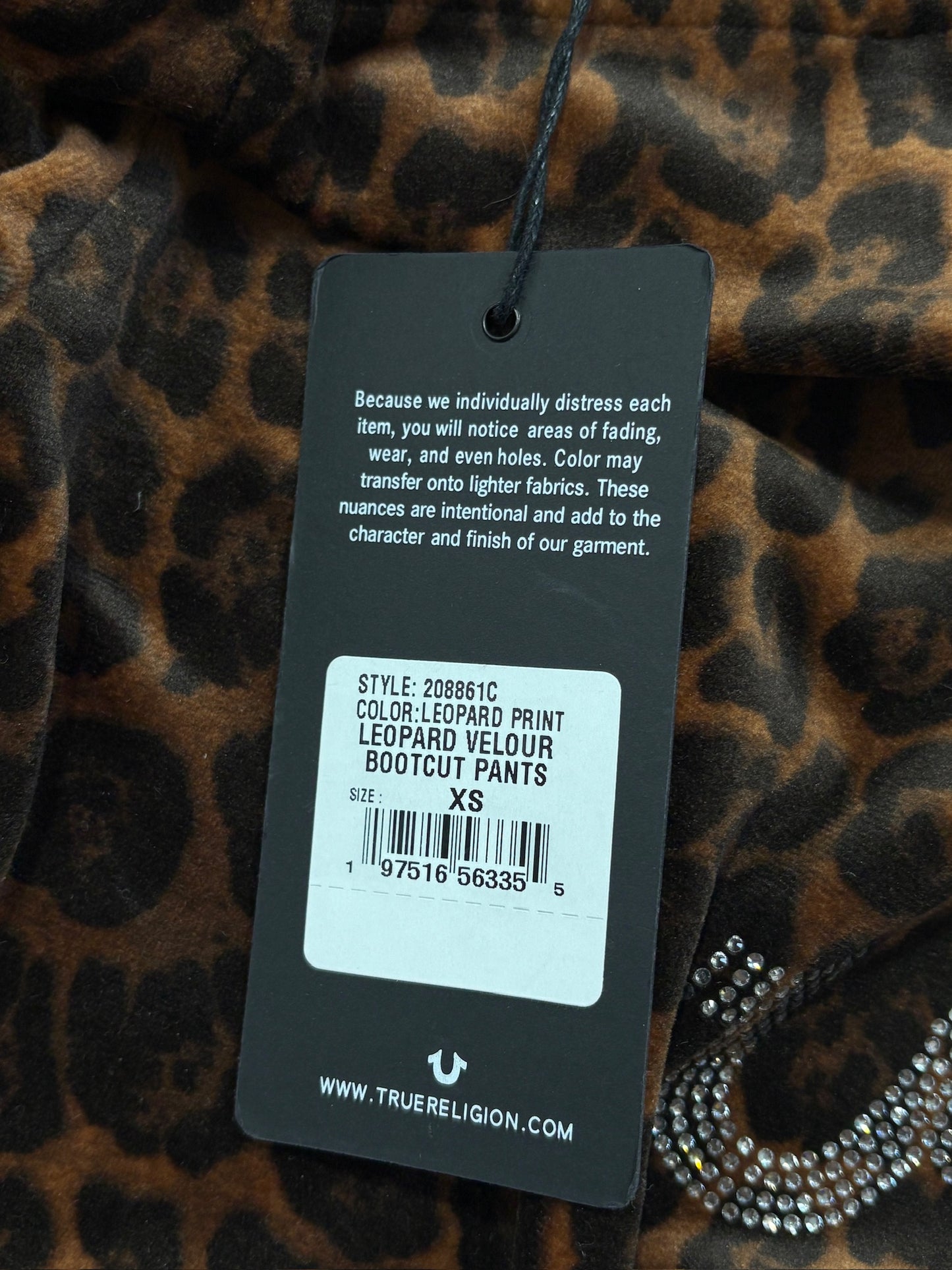 True Religion leopard flare welur pants brand new