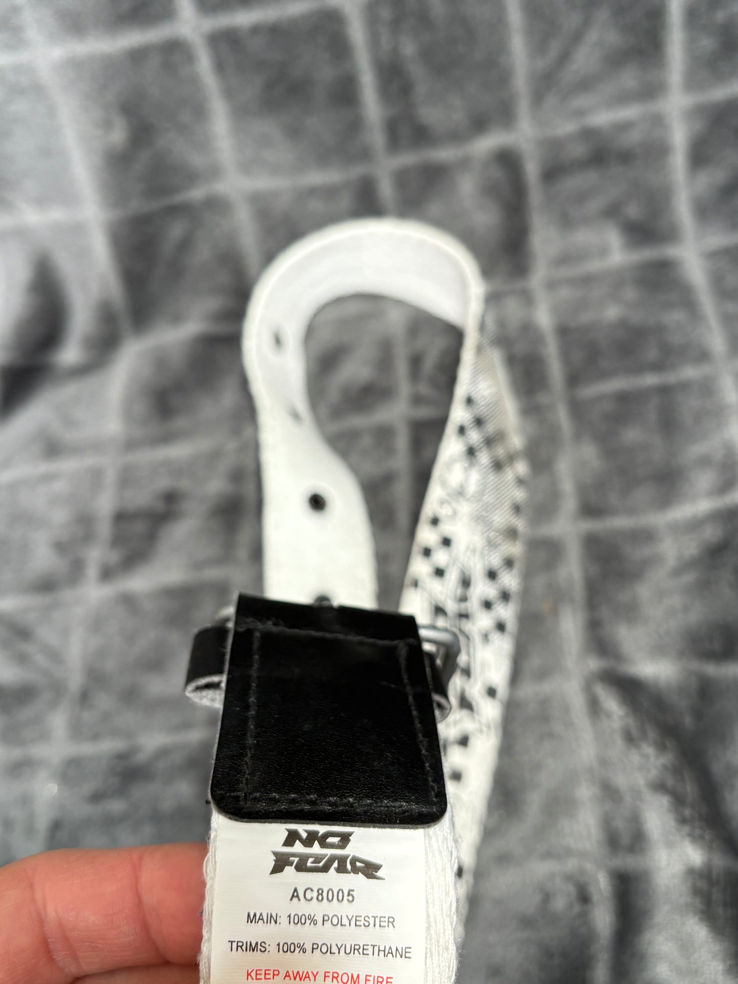 No Fear Belt Y2K Pasek white